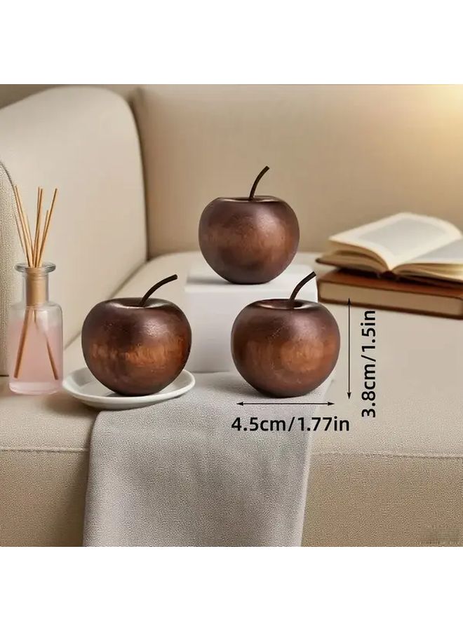 2 Pcs Natural Sapele Wood Apple Shape Essential Oil Diffuser For Home And Car - Image 3